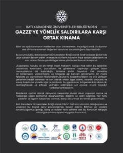 Batı Karadeniz Üniversiteler Birliği’nden Gazze’ye Yönelik Saldırılara Ortak Kınama