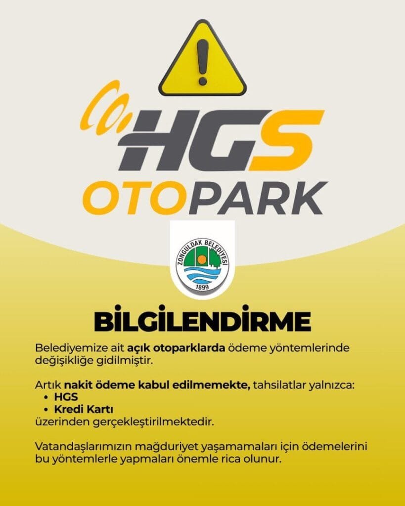 Zonguldak Belediyesi otoparklarda nakit dönemi sona erdi