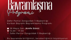 Zafer Partisi Zonguldak İl Başkanlığı bayramlaşma programını duyurdu